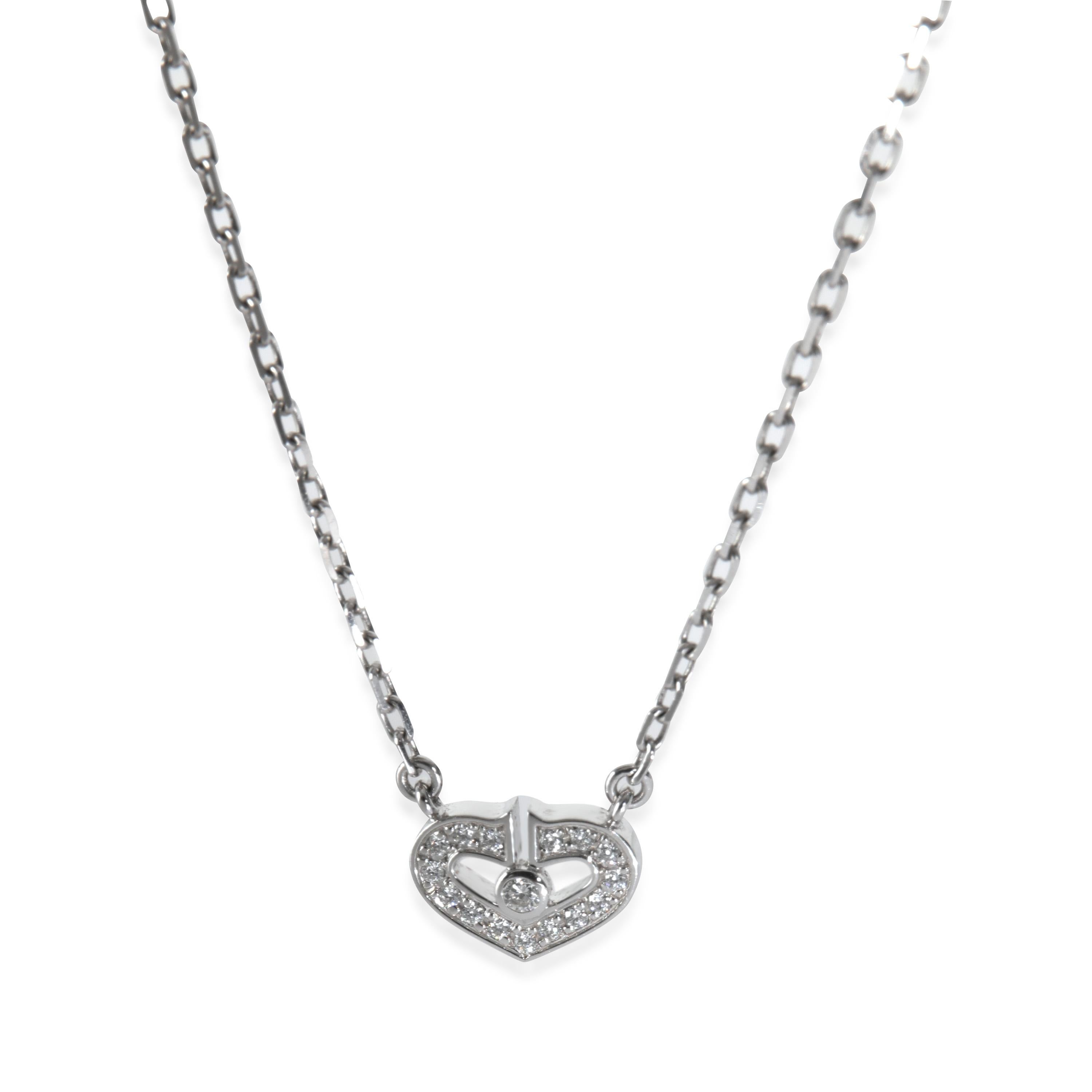Cartier White Gold Diamond C de Cartier Heart Necklace

PRIMARY DETAILS
SKU: 145736
Listing Title: Cartier White Gold Diamond C de Cartier Heart Necklace
Condition Description: Retails for 4100 USD. In excellent condition. Cartier Size 15. Comes