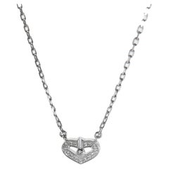 Cartier White Gold Diamond C de Cartier Heart Necklace