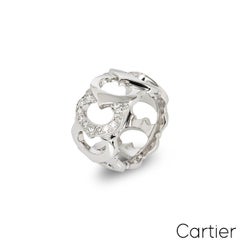 Cartier 18k White Gold Diamond C De Cartier Band Ring, 0.25ct, Unisex