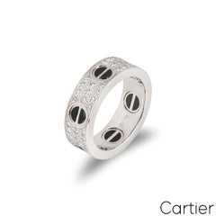 Cartier White Gold Diamond & Ceramic Love Ring B4207600