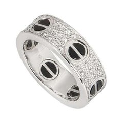 Cartier White Gold Diamond & Ceramic Love Ring B4207600