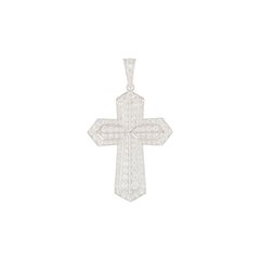 Cartier White Gold Diamond Cross Pendant 2.28 Carat