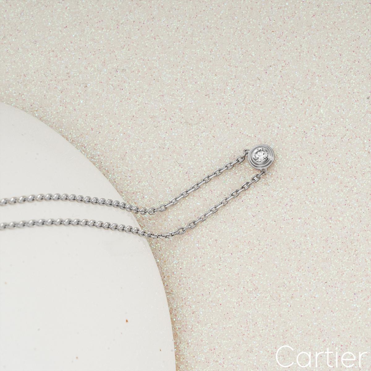 Cartier White Gold Diamond D'Amour XS Necklace B7224515 In Excellent Condition In London, GB