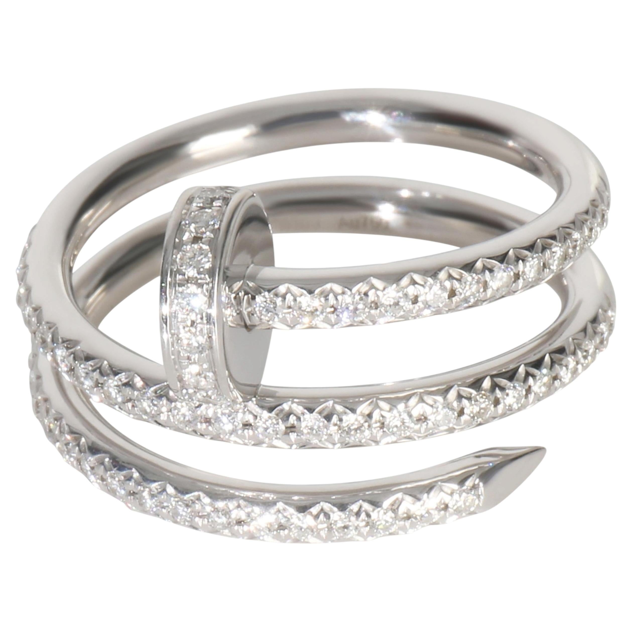 Bague en or blanc à double diamant Juste Un Clou de Cartier
