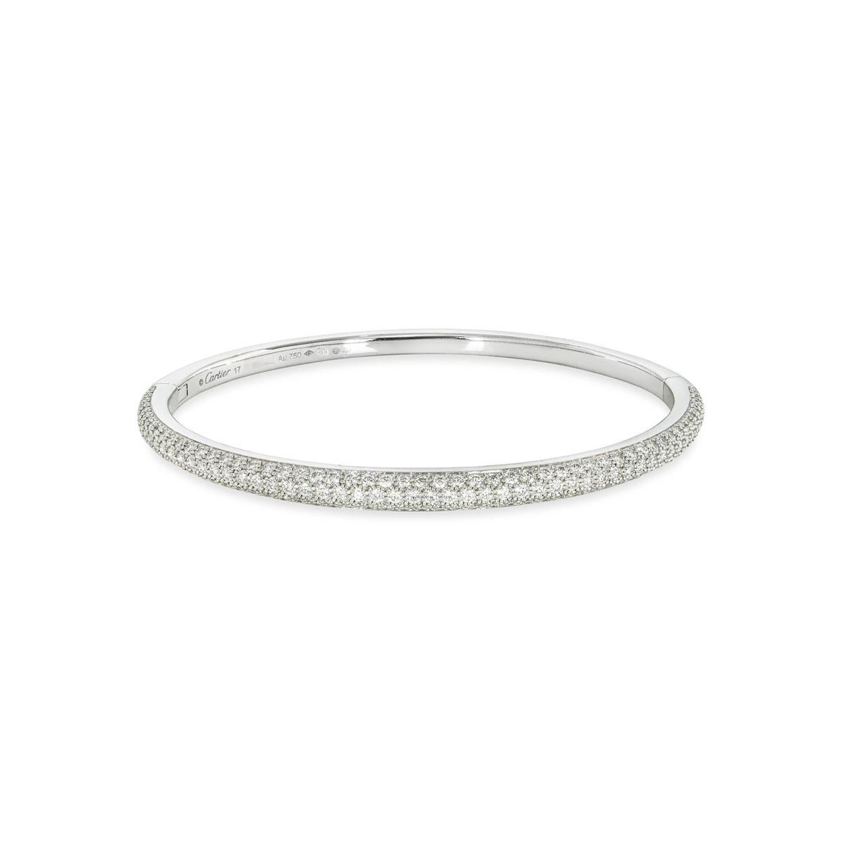Round Cut Cartier White Gold Diamond Etincelle Bracelet Size 17 N6710317