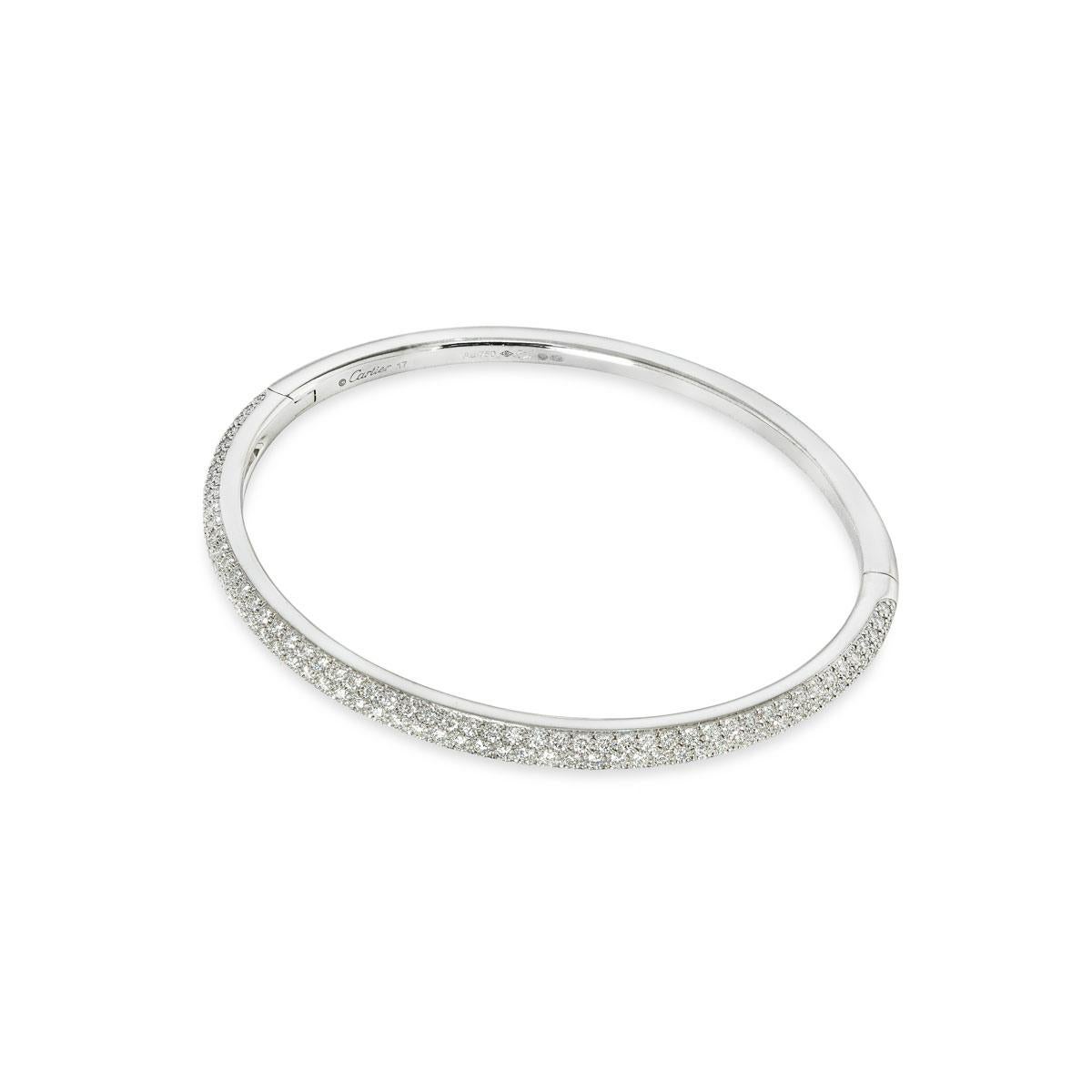 Cartier White Gold Diamond Etincelle Bracelet Size 17 N6710317 In Excellent Condition In London, GB