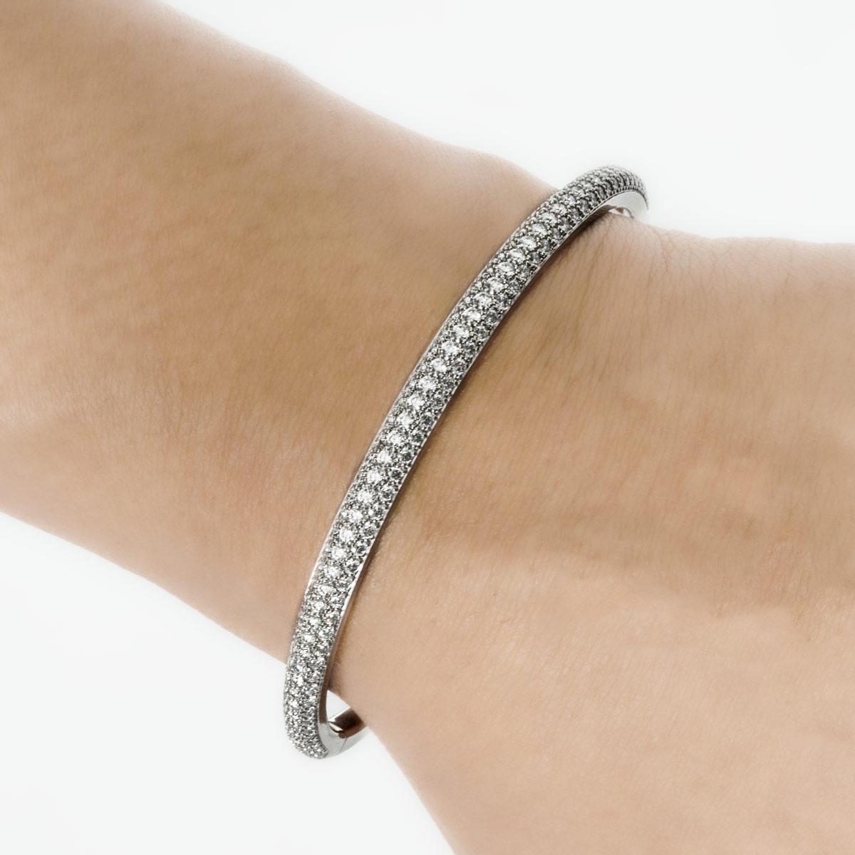 Women's or Men's Cartier White Gold Diamond Etincelle Bracelet Size 17 N6710317
