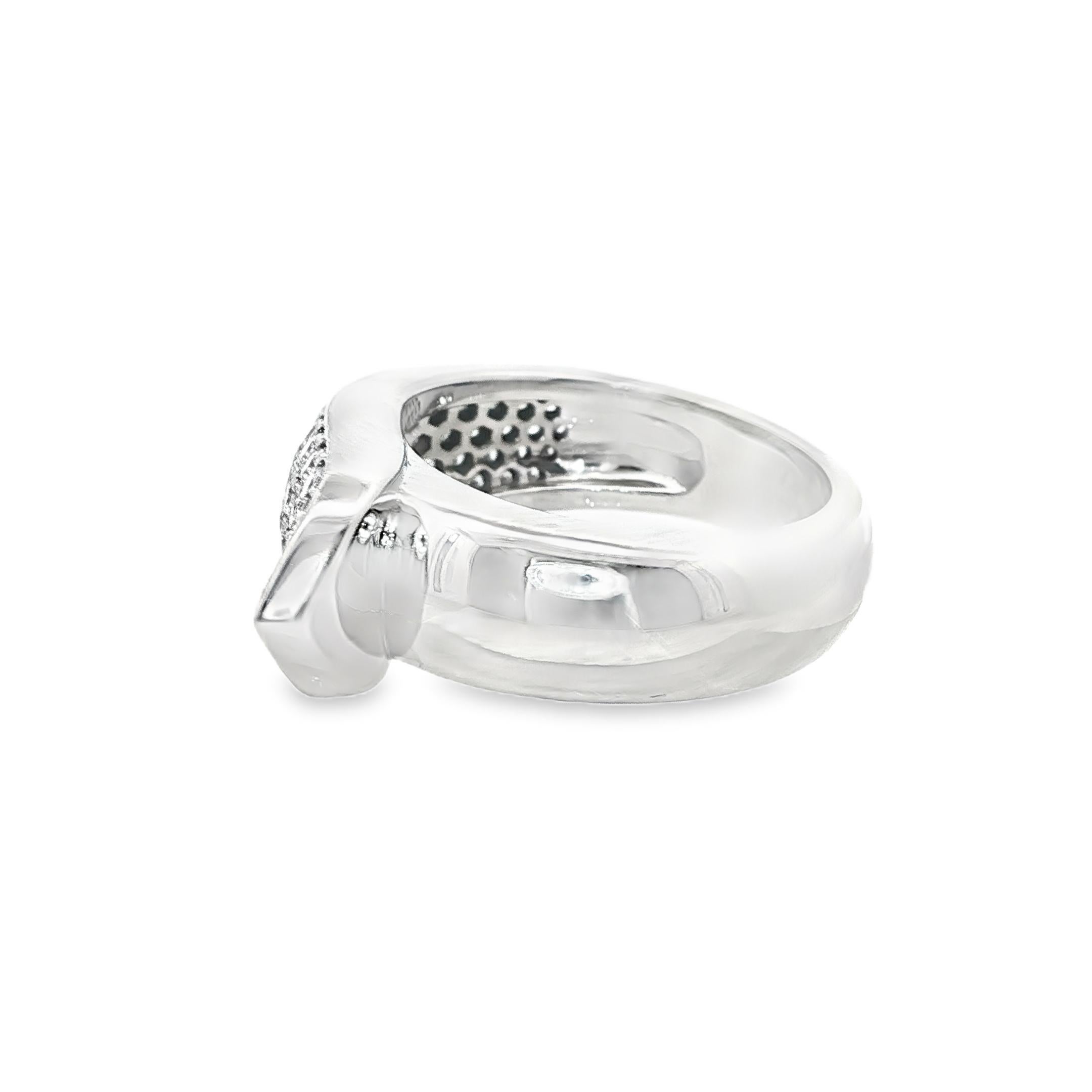 Cartier White Gold Diamond Feather Ring, Circa 2000 In condizioni ottime in vendita a New York, NY