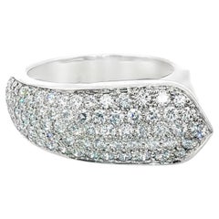 Cartier White Gold Diamond Feather Ring, Circa 2000