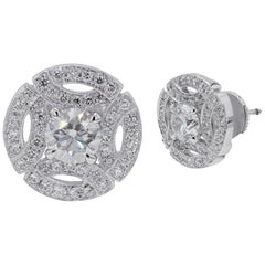 Boucles d'oreilles Galanterie de Cartier en or blanc et diamants