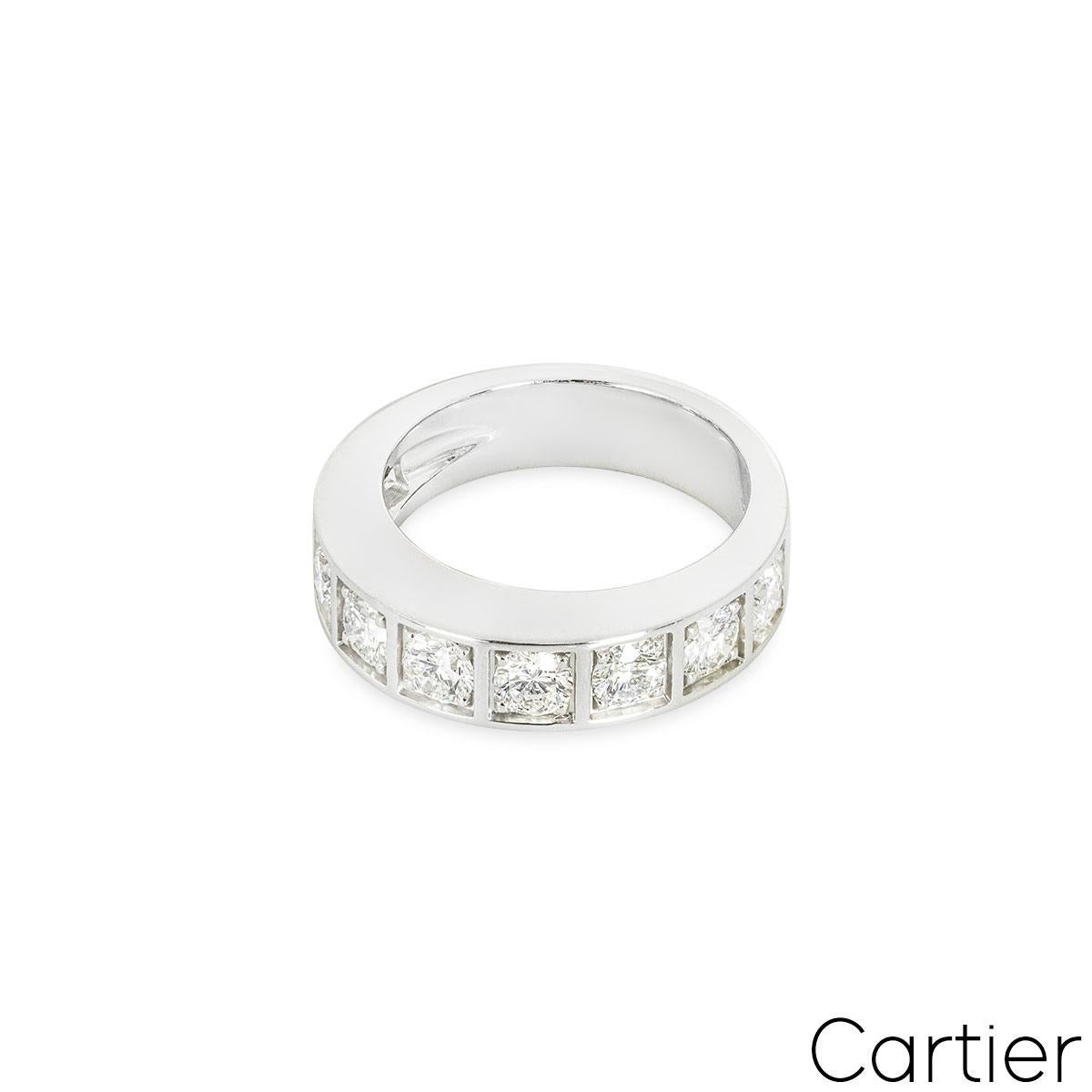 Cartier White Gold Diamond Half Eternity Ring 1.35ct In Excellent Condition For Sale In London, GB