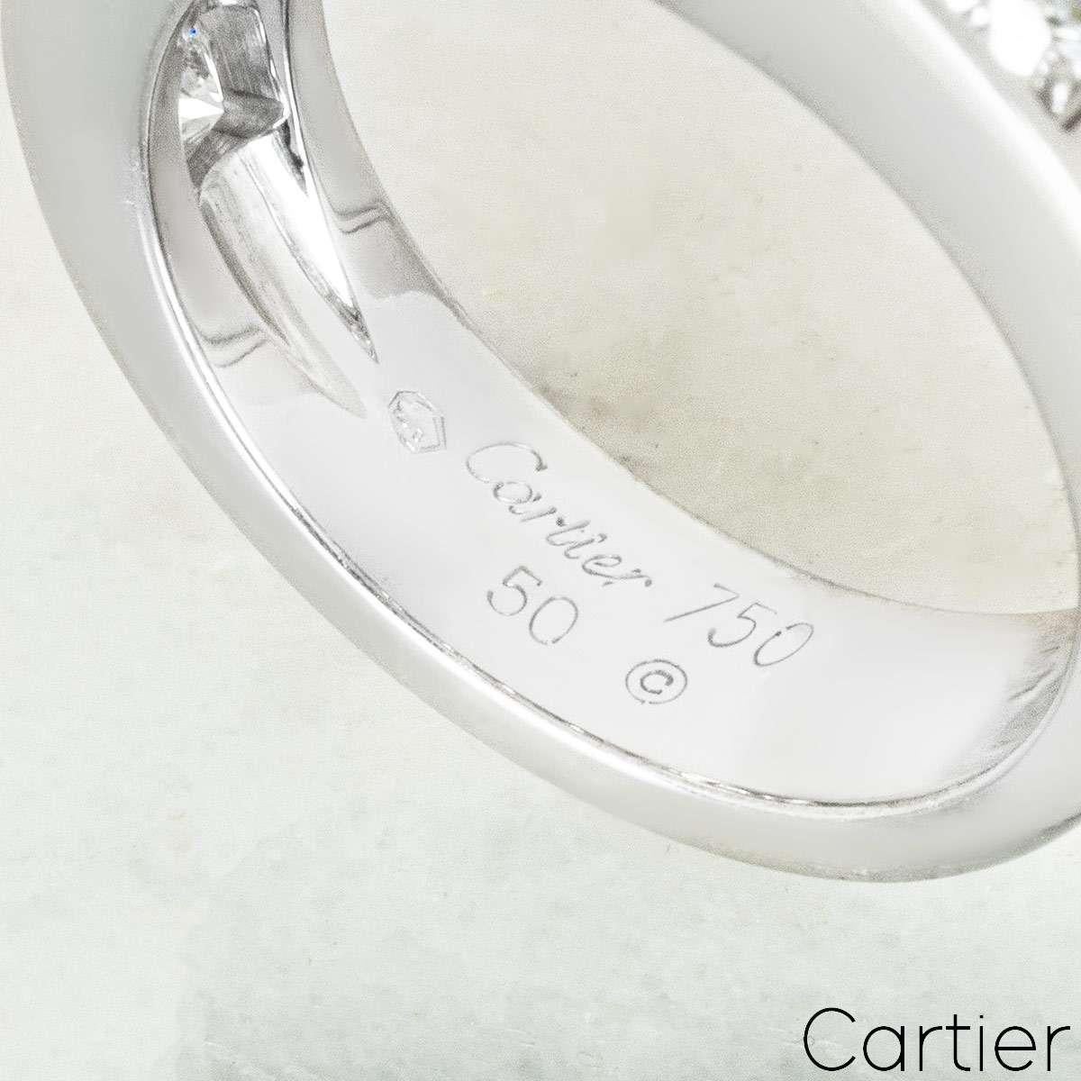 Cartier White Gold Diamond Half Eternity Ring 1.35ct For Sale 1