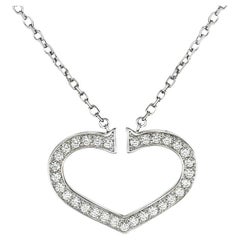 Cartier White Gold Diamond Hearts and Symbols Necklace 0.58ct G+/VS B3040600