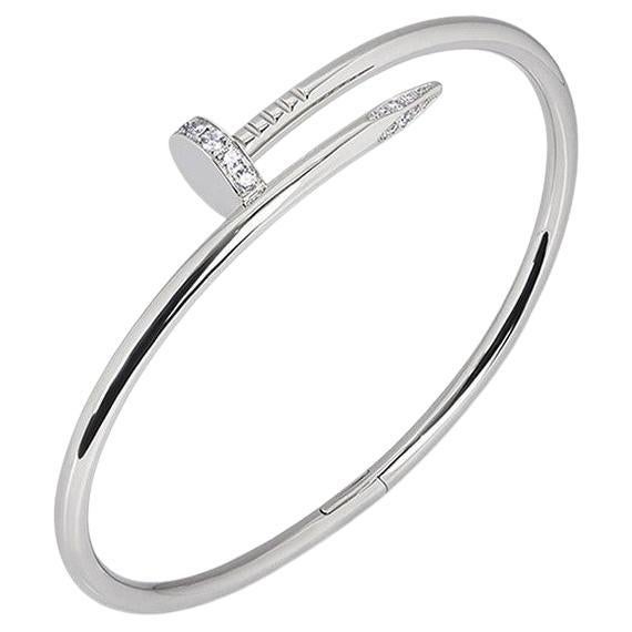 Cartier White Gold Diamond Juste Un Clou Bracelet Size 15 B6048715