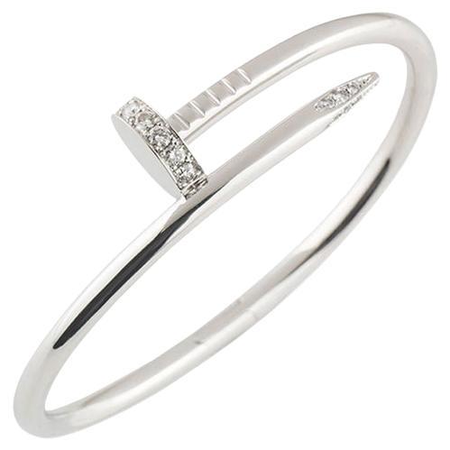 Cartier Oro Blanco Diamante Juste Un Clou Pulsera Talla 15 B6048715