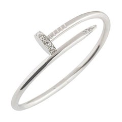 Cartier White Gold Diamond Juste Un Clou Bracelet Size 16 B6048716