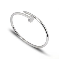 Cartier White Gold Diamond Juste Un Clou Bracelet Size 19 B6048719