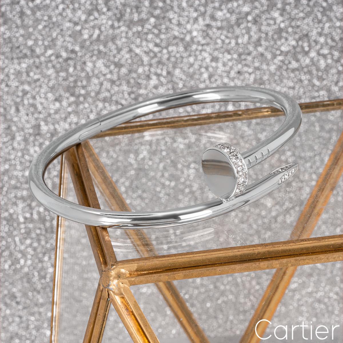 Cartier Bracelet Juste Un Clou en or blanc et diamants, taille 19 B6048719 Pour femmes en vente
