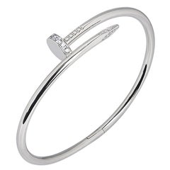 Cartier White Gold Diamond Juste Un Clou Bracelet Size 19 B6048719