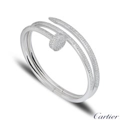 Cartier White Gold Diamond Set Juste Un Clou Bracelet N6708719 Size 19