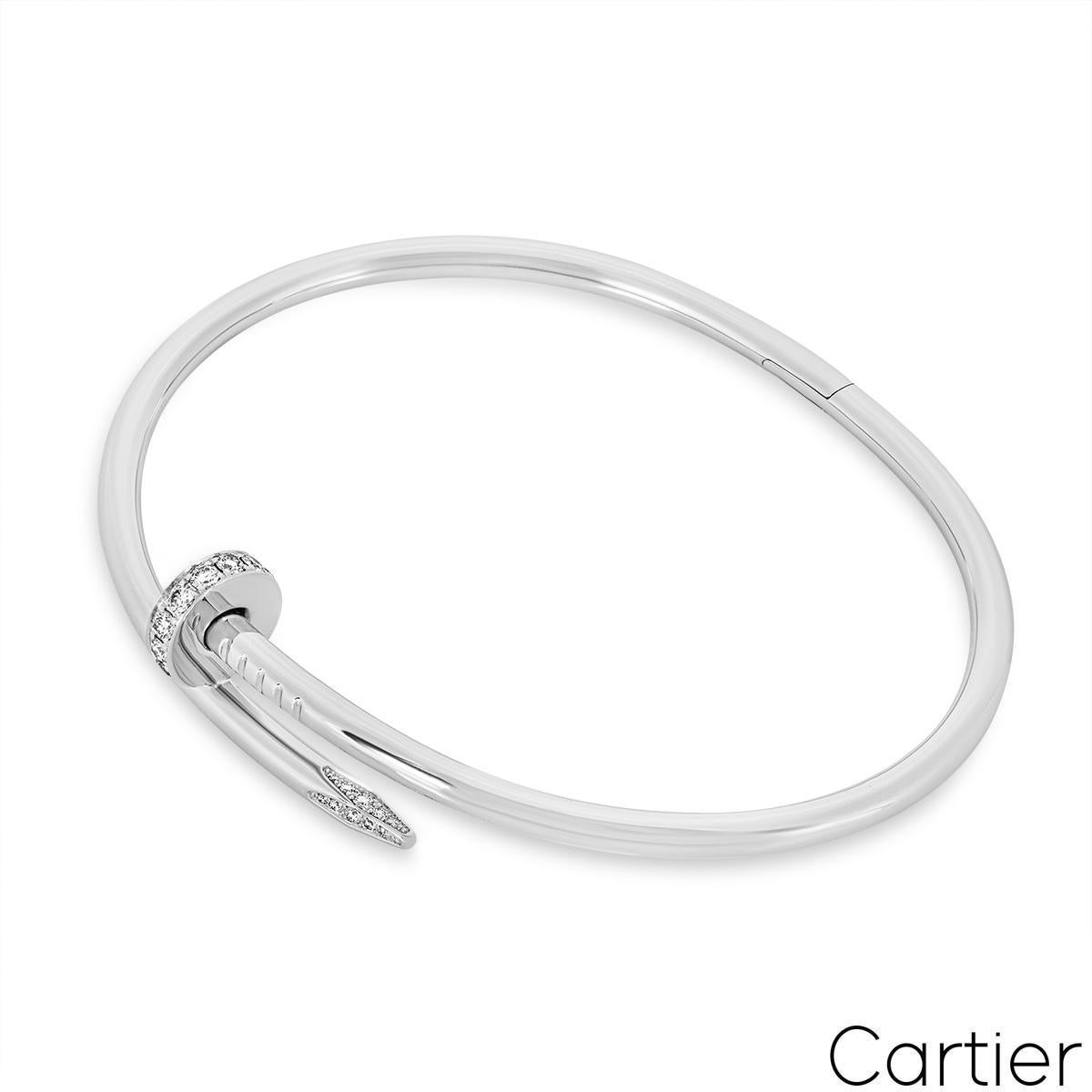 Cartier Bracelet Juste Un Clou en or blanc et diamants taille 20 B6048720 Excellent état - En vente à London, GB
