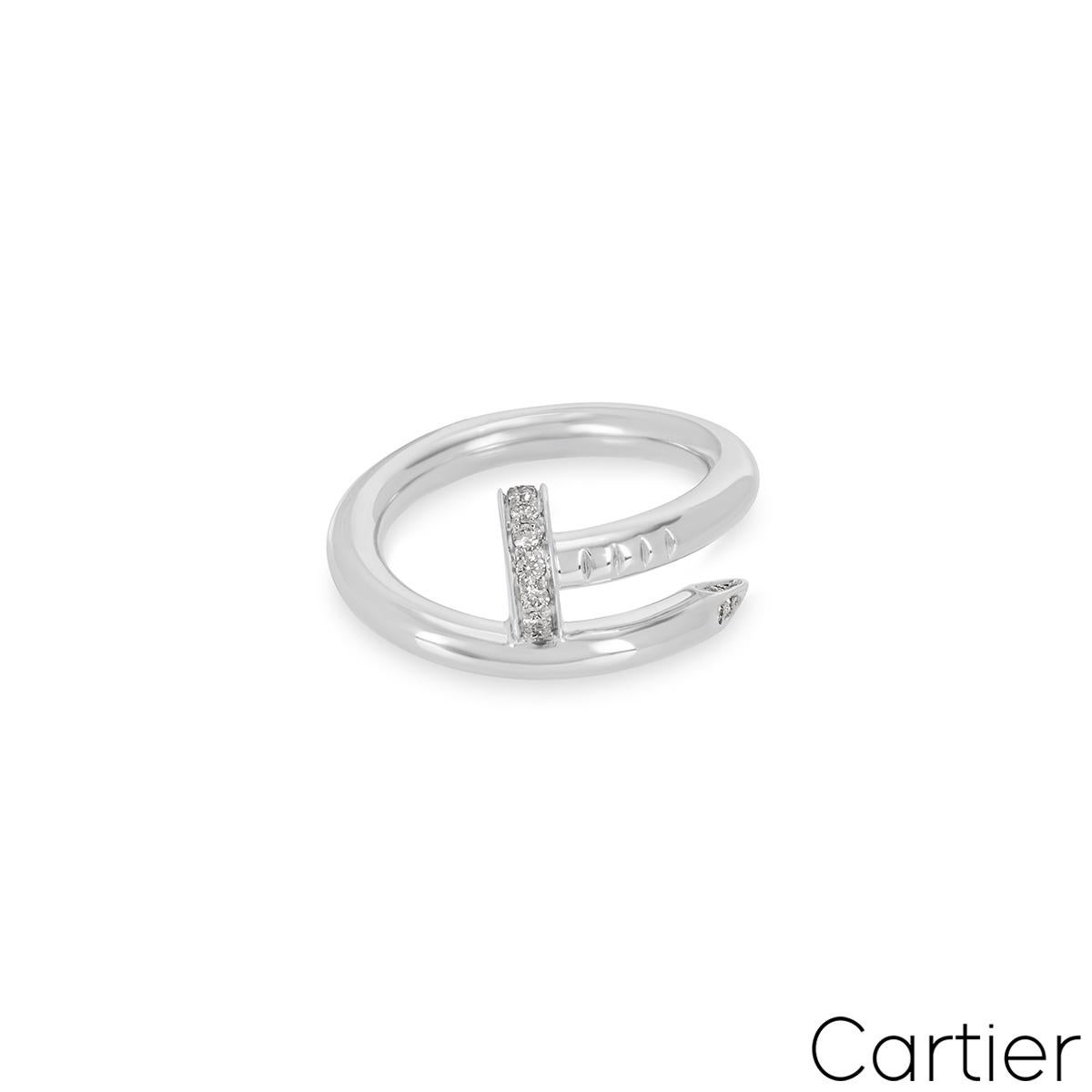 Round Cut Cartier White Gold Diamond Juste Un Clou Ring B4092700 For Sale
