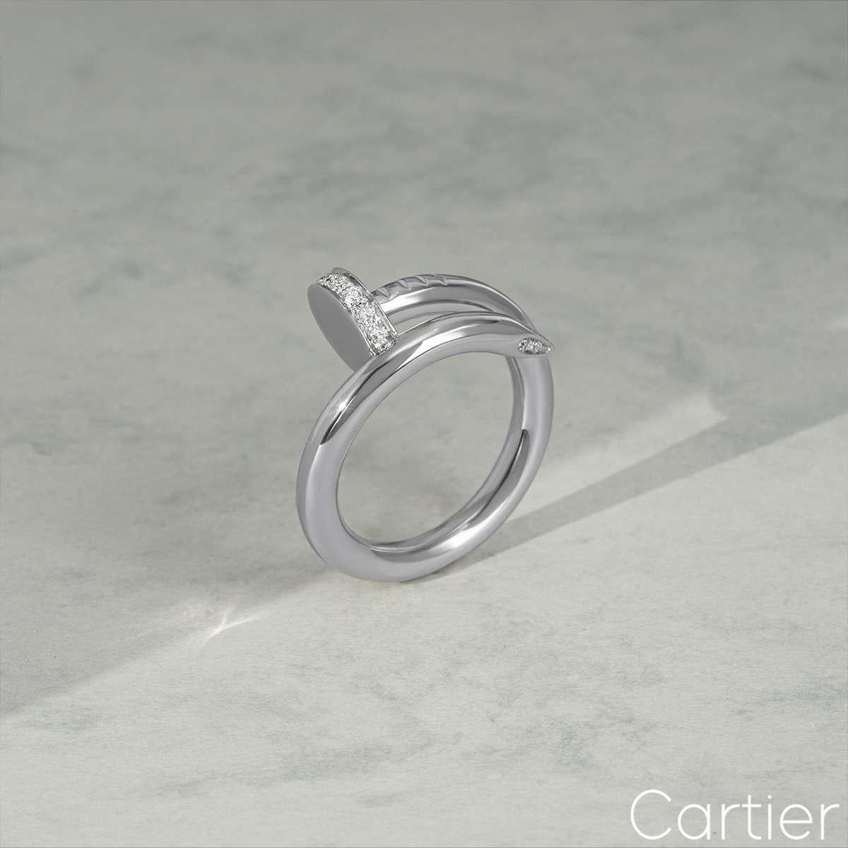 Anello Cartier in oro bianco con diamante Juste un Clou misura 52 B4092700 in vendita 2