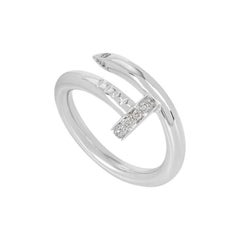 Cartier White Gold Diamond Juste un Clou Ring Size 52 B4092700