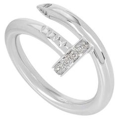 Cartier White Gold Diamond Juste un Clou Ring Size 52 B4092700