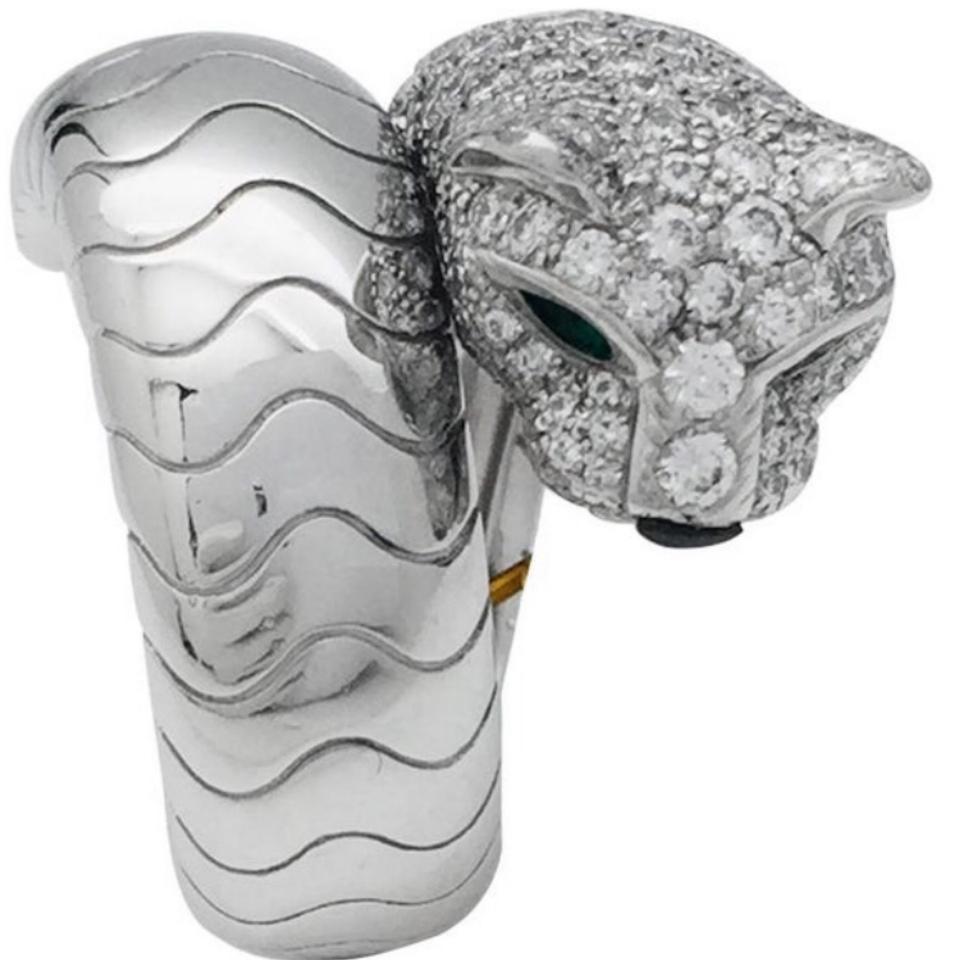 Diamond Lakarda Panthere Ring is a perfect representation of all that Cartier is and ever was: stunning, timeless, and fashionable. When others see your jewelry they judge your taste, your style, and your pocket. But! Who said you need to pay full