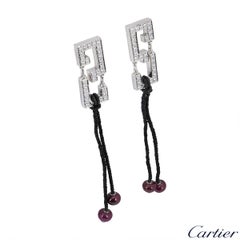 Cartier White Gold Diamond Le Basier Du Dragon Earrings with Ruby beads