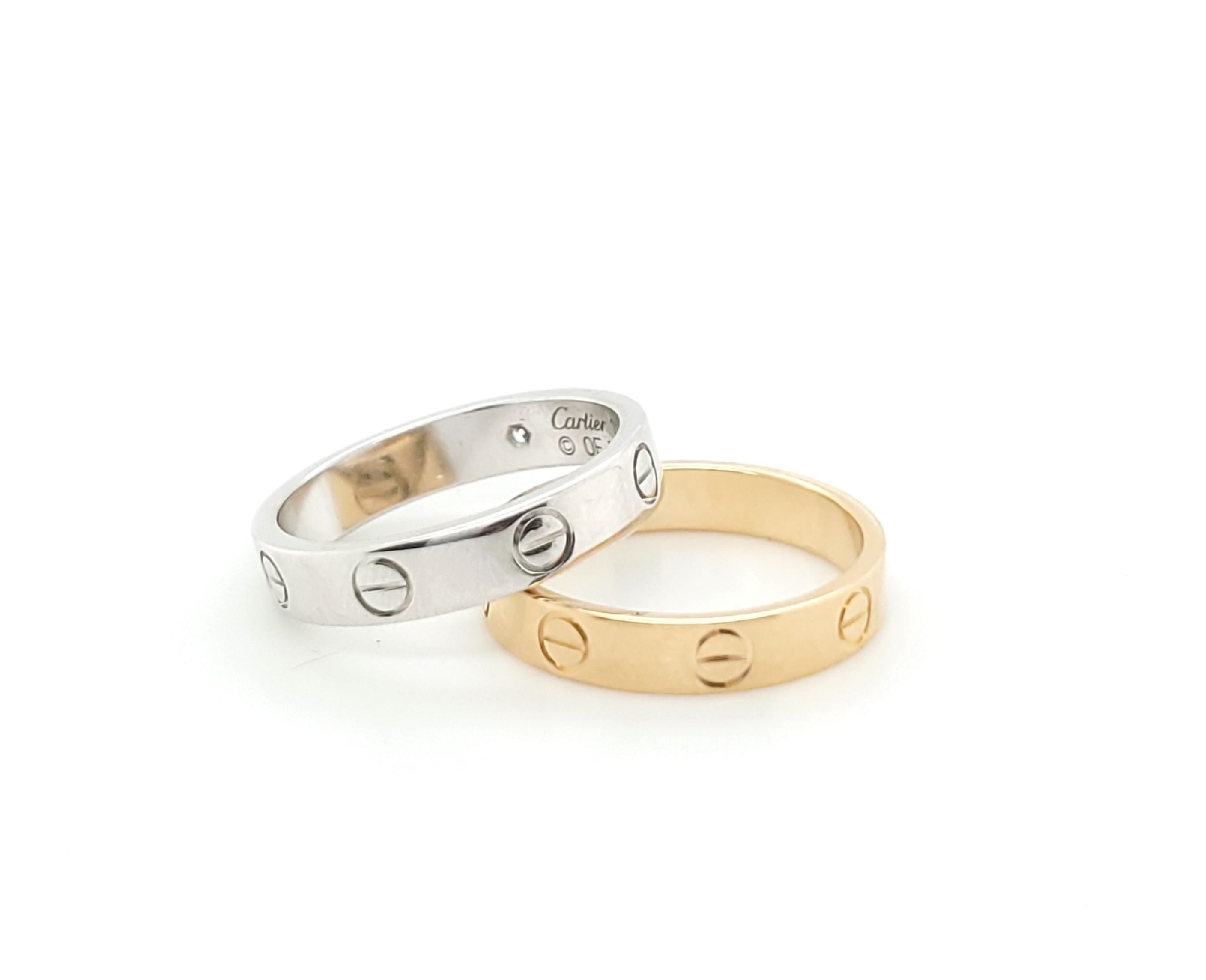 Women's Cartier White Gold Single Diamond Love Ring