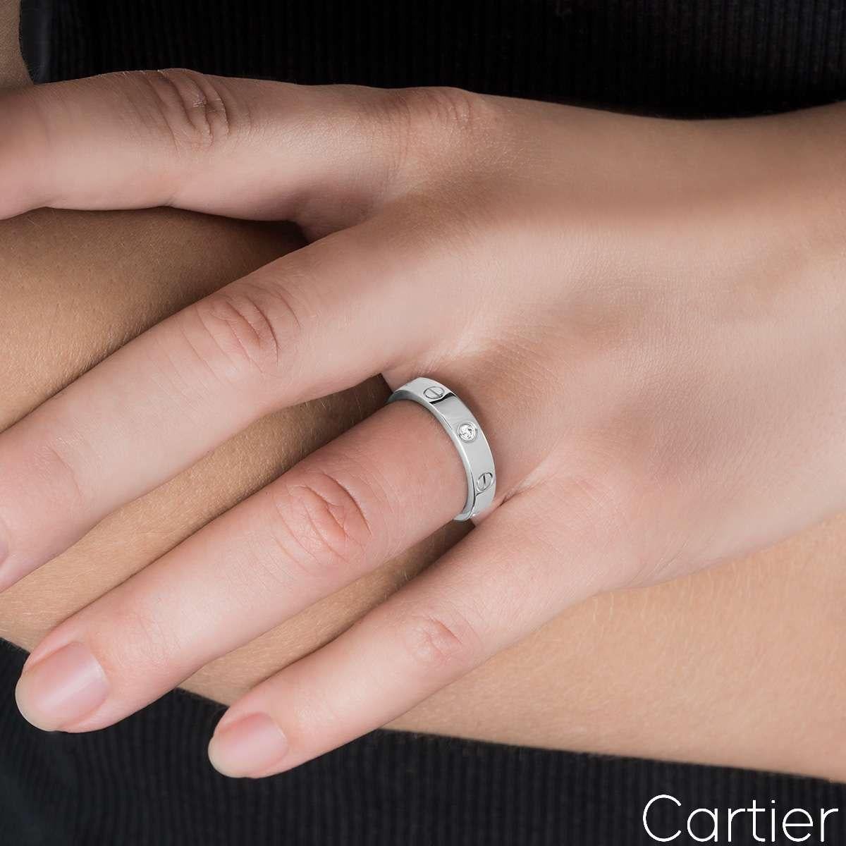 Cartier Weißgold Diamant Love Ehering Größe 48 B4050500 Damen im Angebot