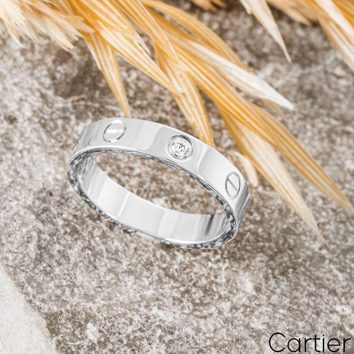 Cartier White Gold Diamond Love Wedding Band Size 48 B4050500 For Sale 1