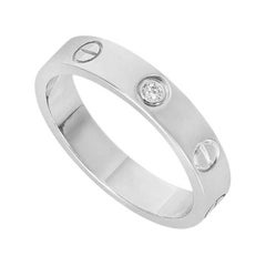 Cartier White Gold Diamond Love Wedding Band Size 48 B4050500