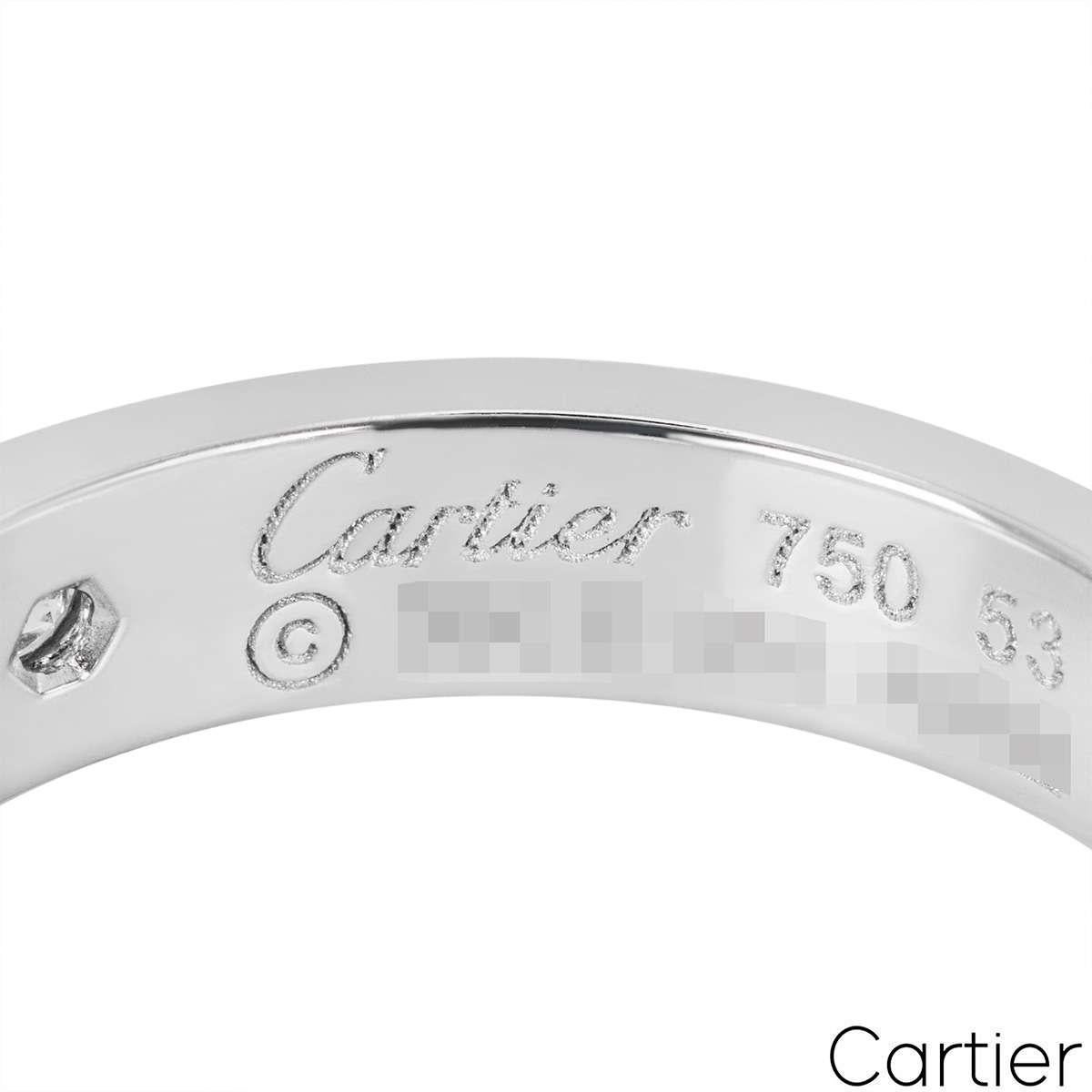 Cartier Weißgold Diamant Love Ehering Größe 53 B4050500 für Damen oder Herren im Angebot