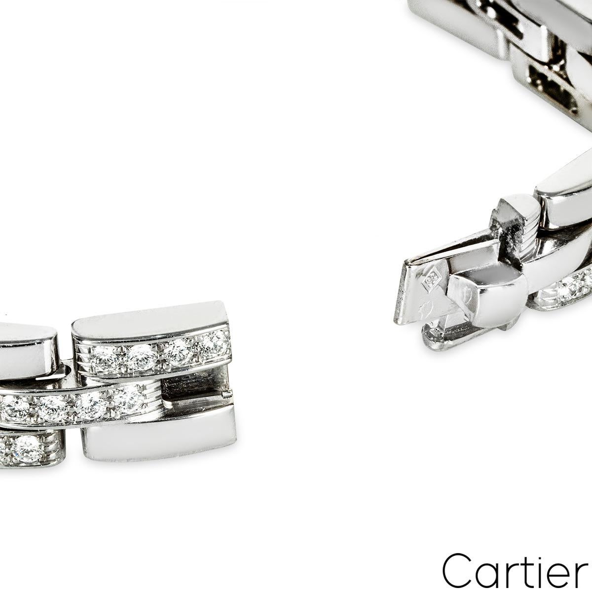 Cartier Bracelet panthère maillon en or blanc et diamants N6025200 Excellent état - En vente à London, GB