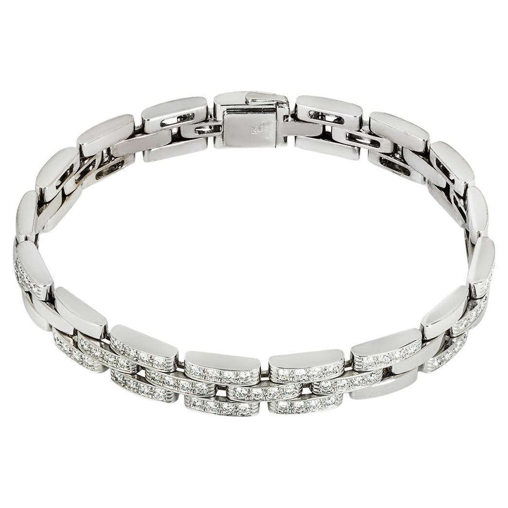 Cartier White Gold Diamond Maillon Panthere Bracelet N6025200 For Sale