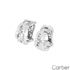 Cartier Maillon Panthere-Ohrringe aus Weißgold mit Diamanten 0,20 Karat TDW
