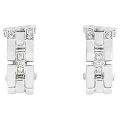 Cartier Pendientes Maillon Panthere Oro Blanco 0.20ct TDW