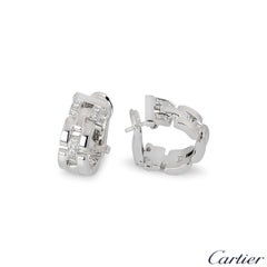 Cartier Weißgold Diamant Maillon Panthere Ohrringe