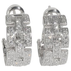 Cartier White Gold Diamond Maillon Panthere Earrings