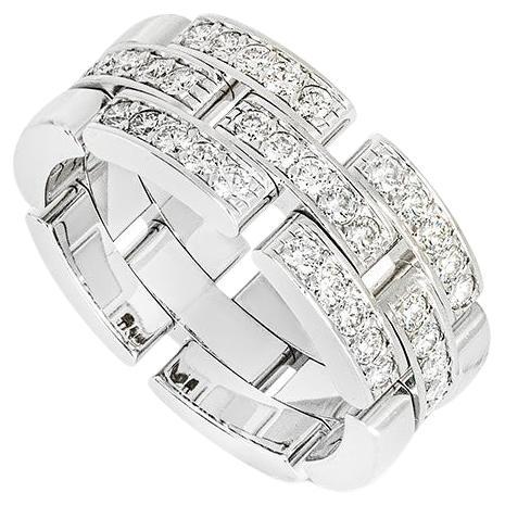 Anillo Cartier Maillon Panthere Oro Blanco Diamante Talla 55 B4127200