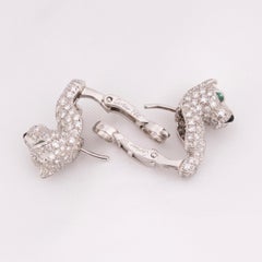 Cartier White Gold Diamond Panthere De Cartier Earrings 2.70ct TDW