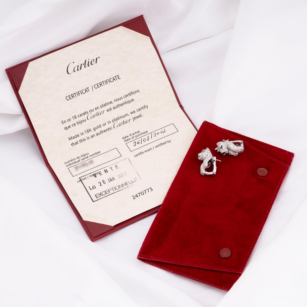 Donna Orecchini Panthere De Cartier in oro bianco con diamanti 2,70ct TDW in vendita