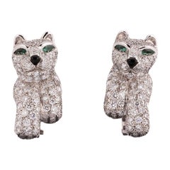 Cartier White Gold Diamond Panthere De Cartier Earrings 2.70ct TDW