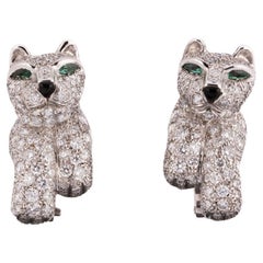 Pendientes Panthere De Cartier de diamantes en oro blanco 2,70 ct TDW