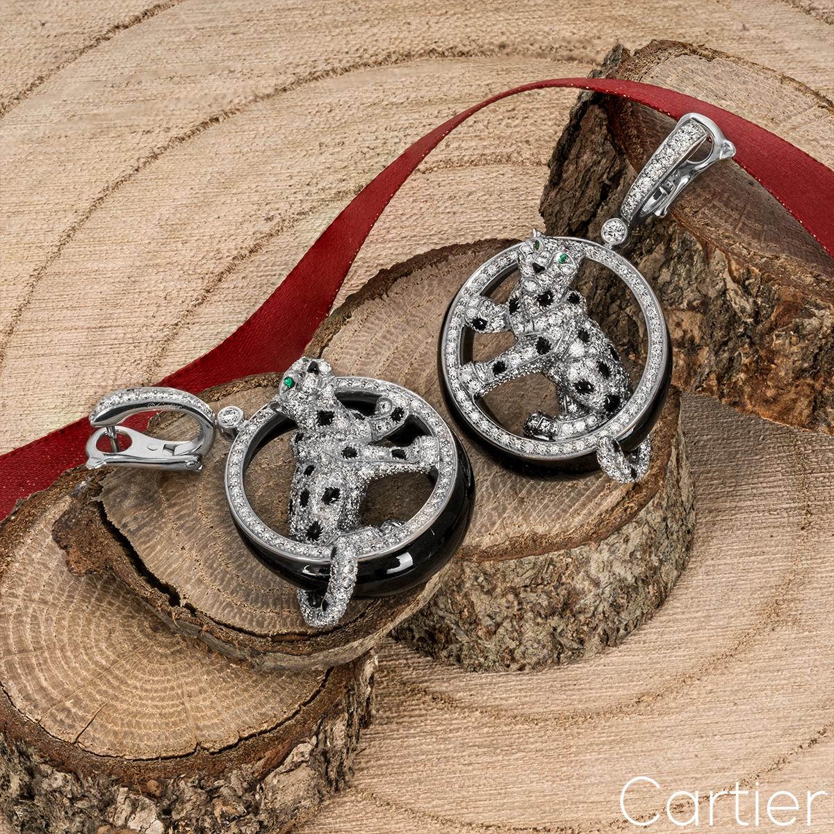 Cartier White Gold Diamond Panthère De Cartier Earrings N8503700 5