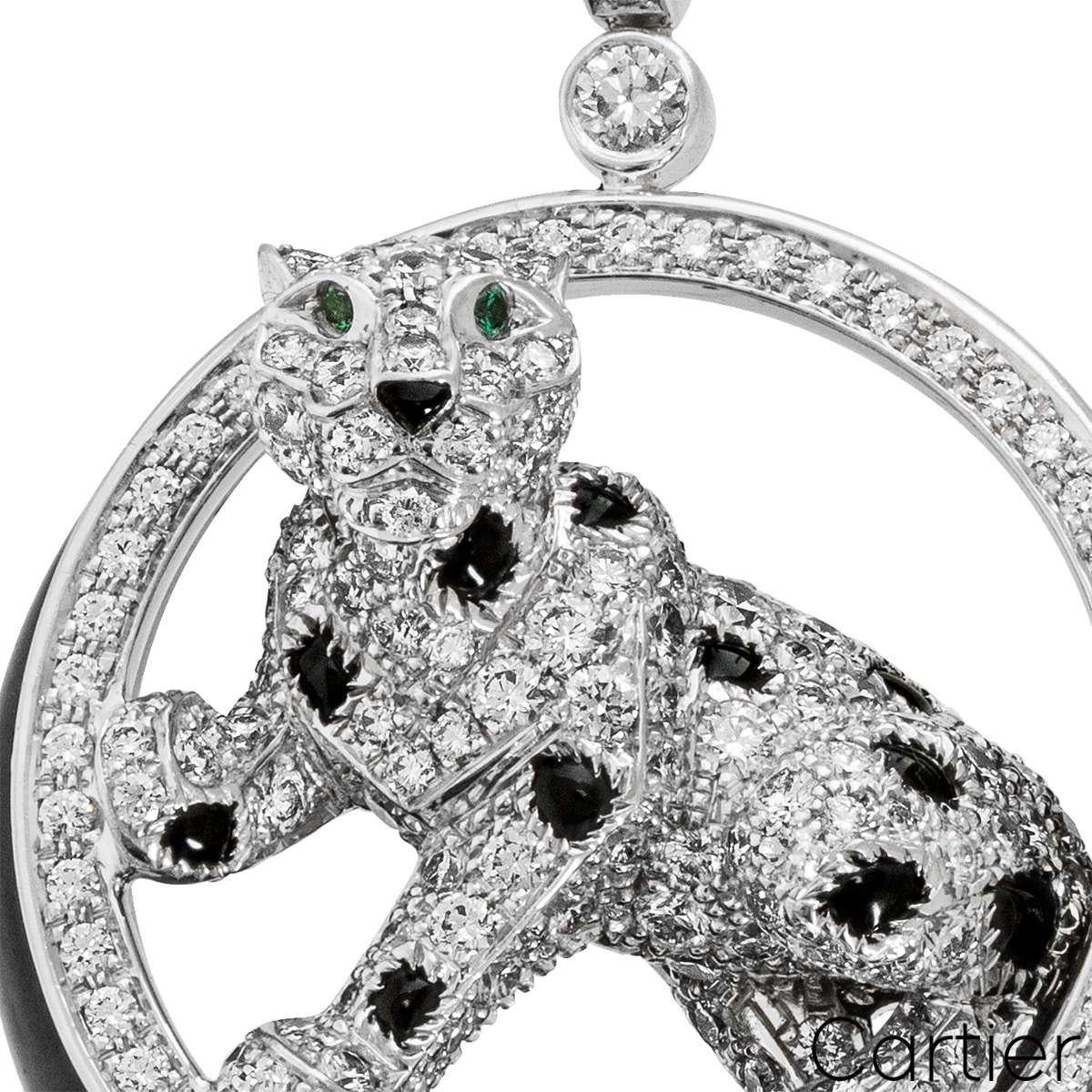 Women's or Men's Cartier White Gold Diamond Panthère De Cartier Earrings N8503700