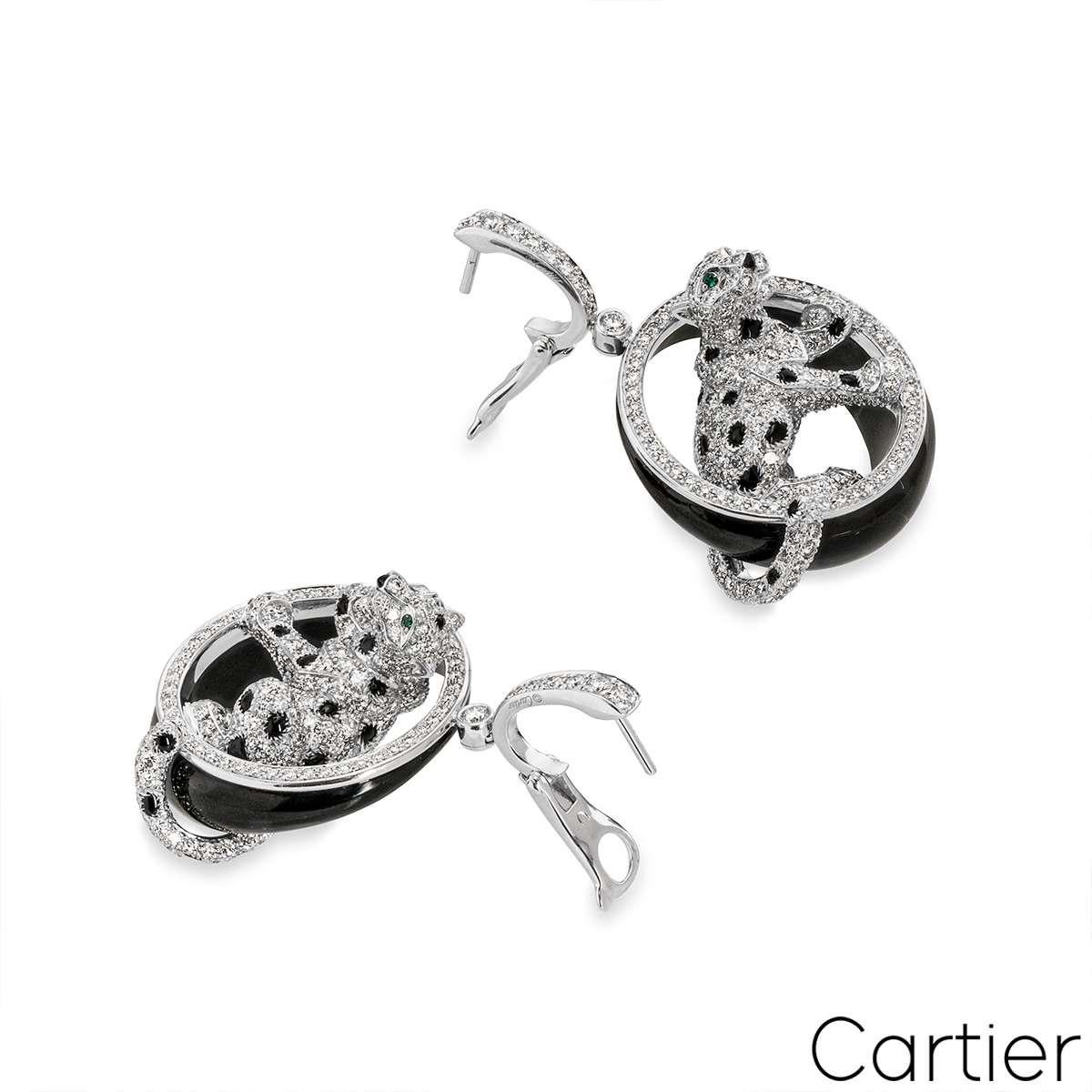 Cartier White Gold Diamond Panthère De Cartier Earrings N8503700 1